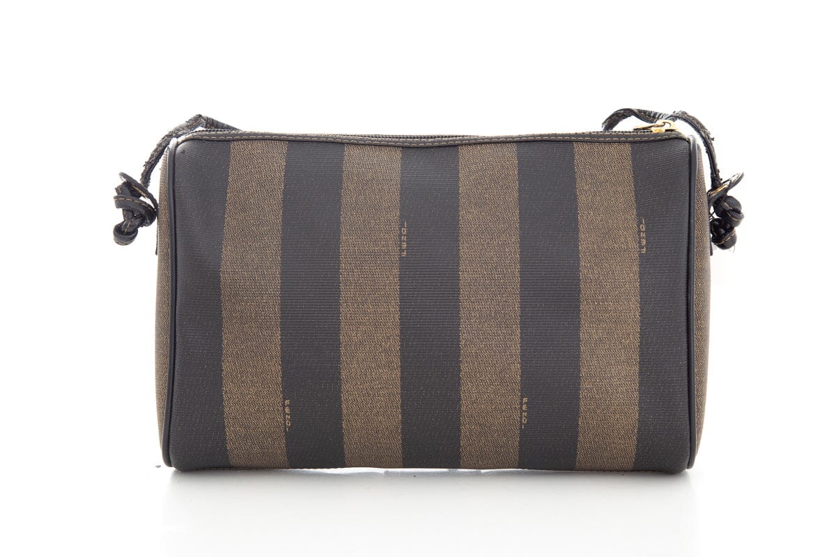 FNDI Brown Penguin Stripe Handbag