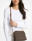 Jet Set Travel Medium Logo Dome Crossbody Bag (BROWN)
