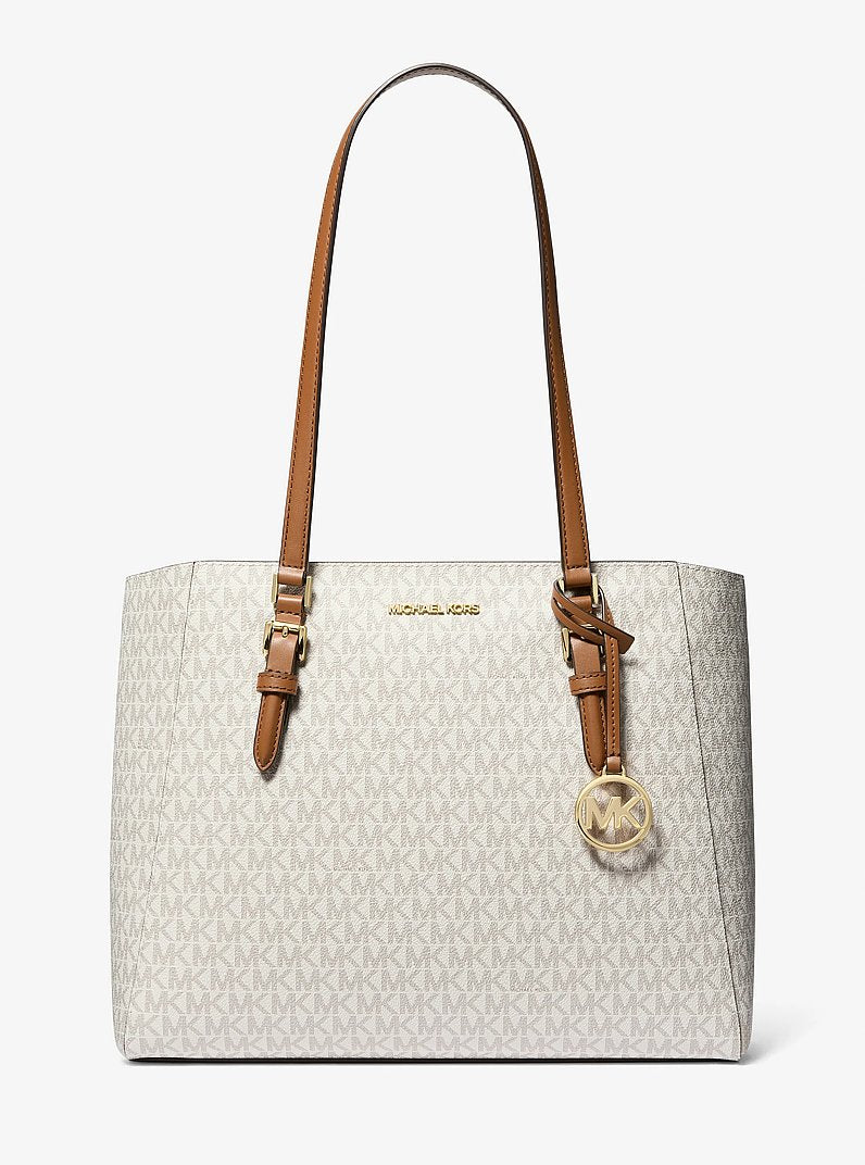 Charlotte Large 3-in-1 Signature Logo Tote Bag (VANILLA)