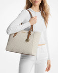 Charlotte Large 3-in-1 Signature Logo Tote Bag (VANILLA)