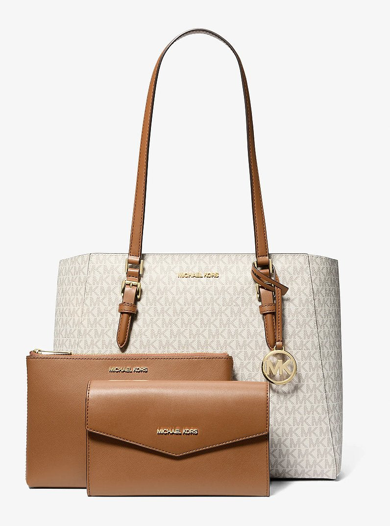 Charlotte Large 3-in-1 Signature Logo Tote Bag (VANILLA)