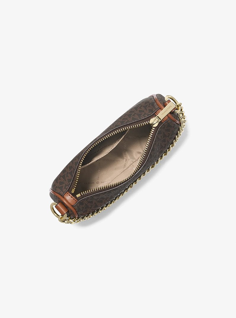 Carmela Small Signature Logo Convertible Crossbody Bag (BROWN)