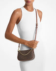 Carmela Small Signature Logo Convertible Crossbody Bag (BROWN)