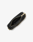 Carmela Small Pebbled Leather Convertible Crossbody Bag (BLACK)