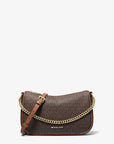 Carmela Medium Signature Logo Convertible Crossbody Bag (BROWN)