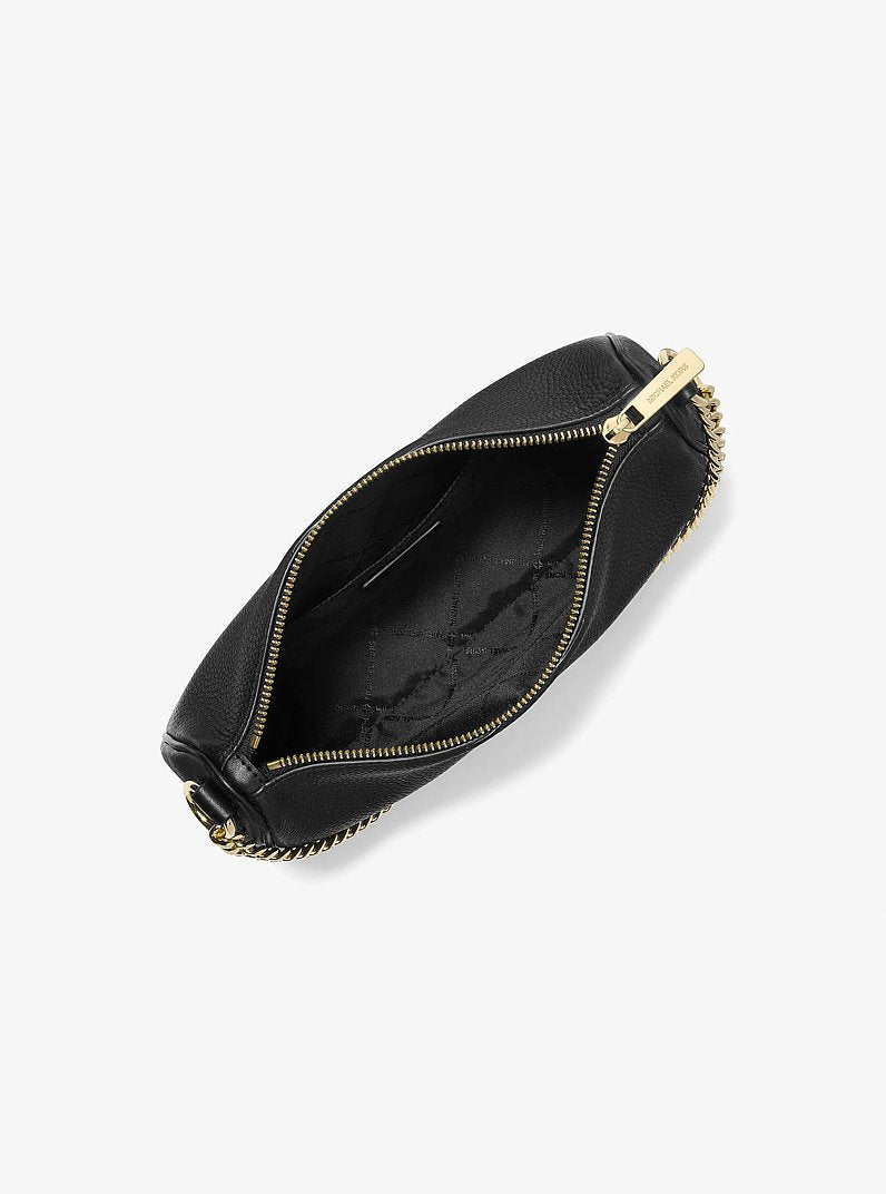 Carmela Medium Pebbled Leather Convertible Crossbody Bag (BLACK)