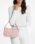Carmela Medium Pebbled Leather Convertible Crossbody Bag (POWDER BLUSH)