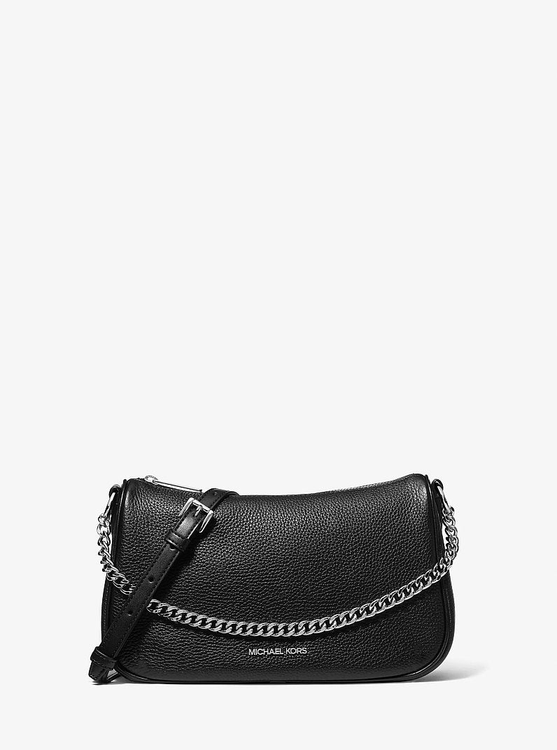 Carmela Medium Pebbled Leather Crossbody Bag (BLACK)