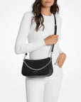 Carmela Medium Pebbled Leather Crossbody Bag (BLACK)