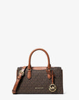 Arden Small Signature Logo Messenger Bag (BROWN)