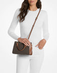 Marilyn Small Signature Logo Messenger Bag (BROWN)