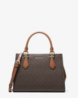 Marilyn Medium Signature Logo Convertible Satchel (BROWN)