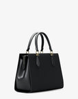 Marilyn Medium Saffiano Leather Satchel (BLACK)