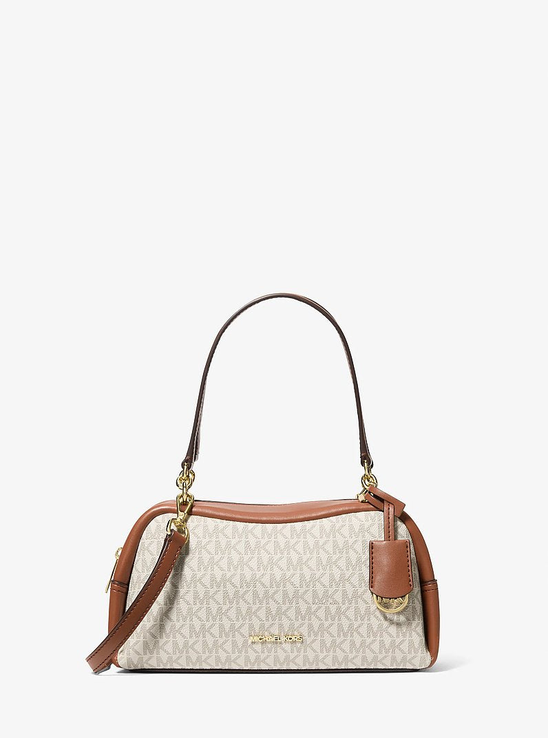 Cecily Small Signature Logo Shoulder Bag (VANILLA)