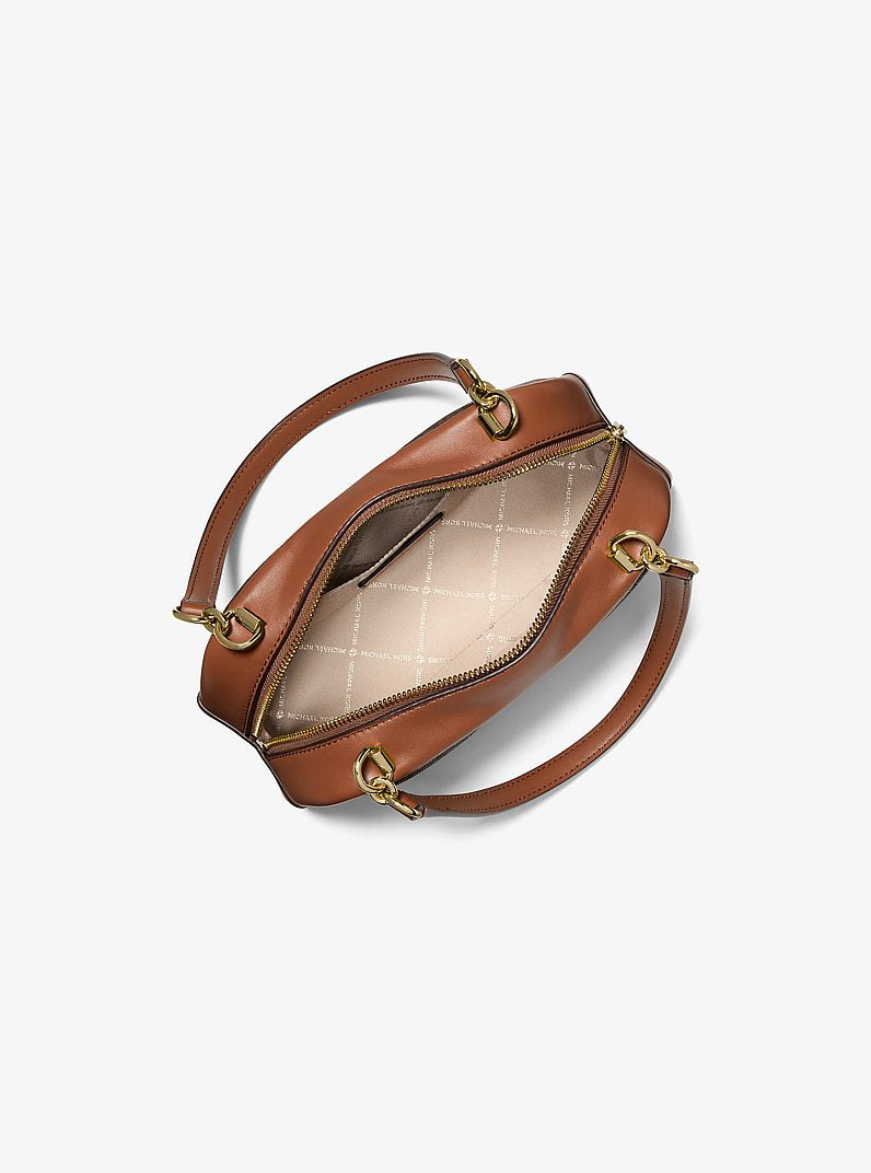 Cecily Small Signature Logo Shoulder Bag (BROWN)