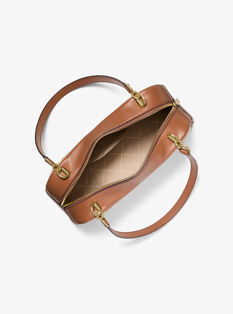 Cecily Medium Signature Logo Shoulder Bag (VANILLA)