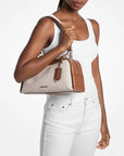 Cecily Medium Signature Logo Shoulder Bag (VANILLA)