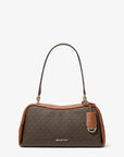 Cecily Medium Signature Logo Shoulder Bag (BROWN)