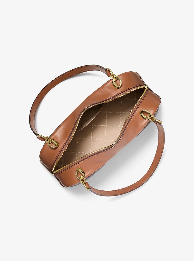 Cecily Medium Signature Logo Shoulder Bag (BROWN)