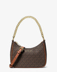 Jet Set Signature Logo Convertible Crossbody Bag (BROWN)