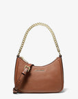 Jet Set Travel Small Pebbled Leather Convertible Crossbody Bag (LUGGAGE)