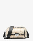 Bradshaw Extra-Small Faux Shearling Camera Crossbody Bag (BLACK)