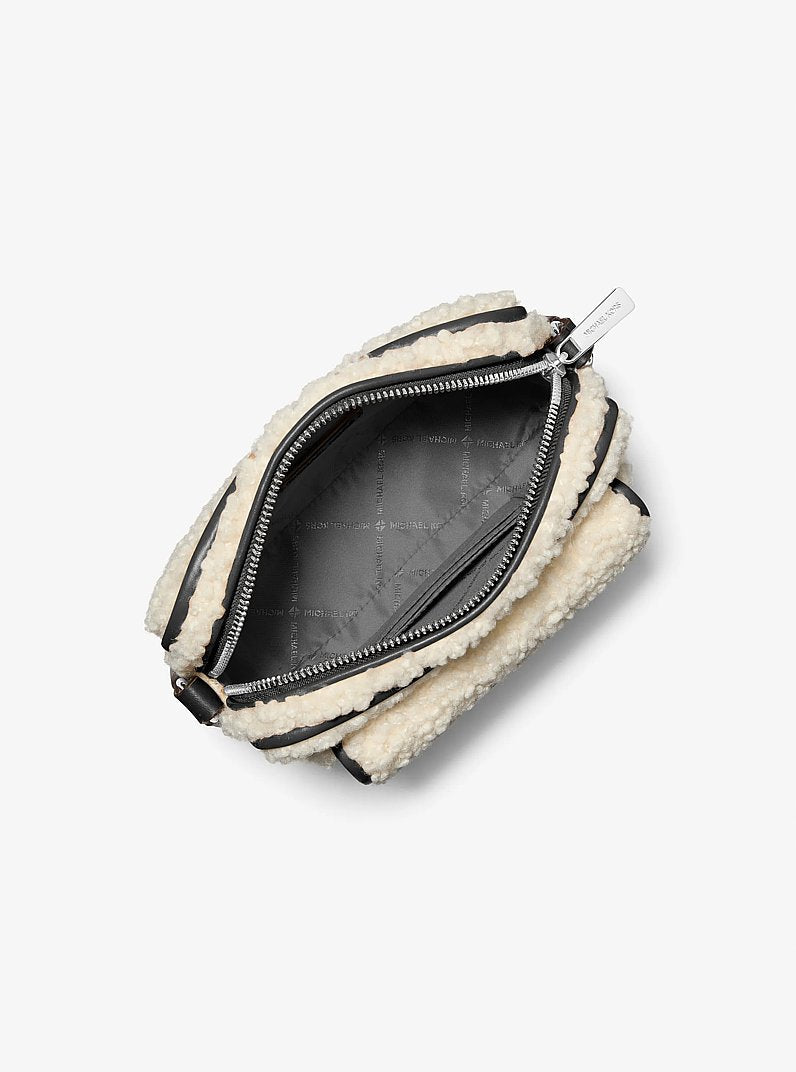 Bradshaw Extra-Small Faux Shearling Camera Crossbody Bag (BLACK)