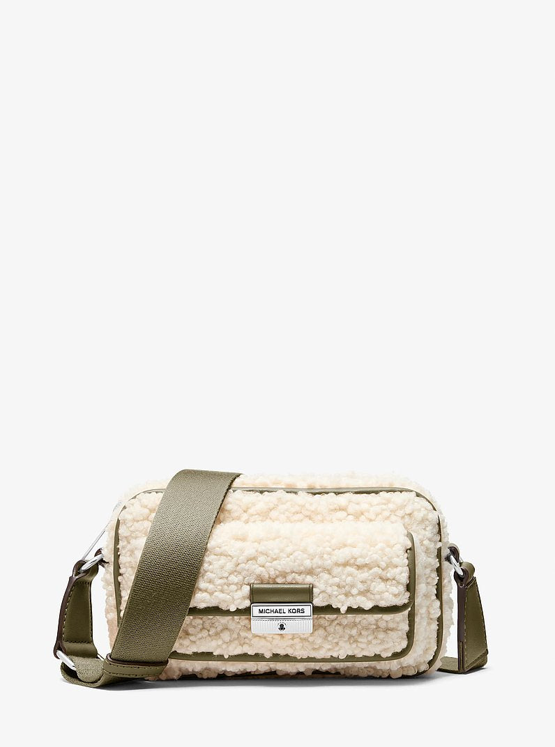 Bradshaw Extra-Small Faux Shearling Camera Crossbody Bag (OLIVE)