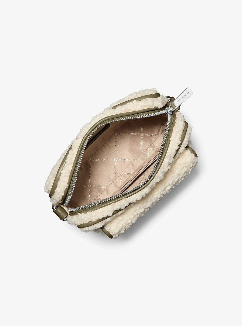 Bradshaw Extra-Small Faux Shearling Camera Crossbody Bag (OLIVE)