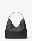 Nayla Medium Pebbled Leather Hobo Shoulder Bag (BLACK)