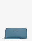 Large Pebbled Leather Continental Wallet (DENIM)