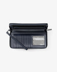 Large Pebbled Leather Continental Wallet (NAVY)