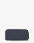 Large Pebbled Leather Continental Wallet (NAVY)