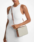 Jet Set Large Printed Logo Crossbody Bag (VANILLA)
