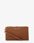 Jet Set Large Leather Smartphone Wristlet Wallet (LUGGAGE)