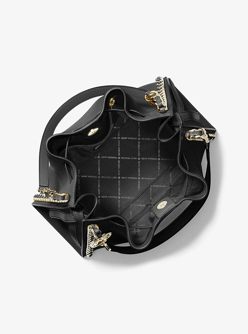 Mina Large Chain Shoulder Bag (BLACK)