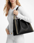 Mina Large Chain Shoulder Bag (BLACK)