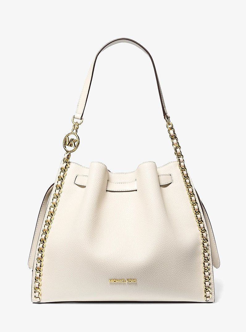 Mina Large Chain Shoulder Bag (LT CREAM)