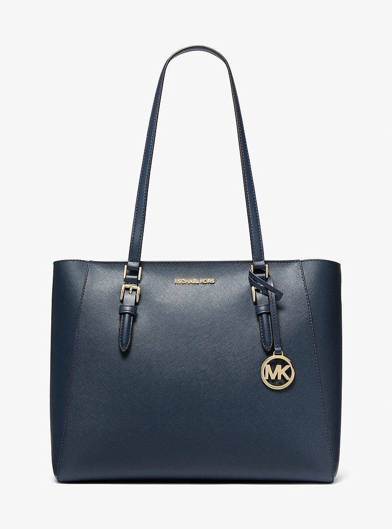 Charlotte Large Saffiano Leather 3-in-1 Tote Bag (NAVY)