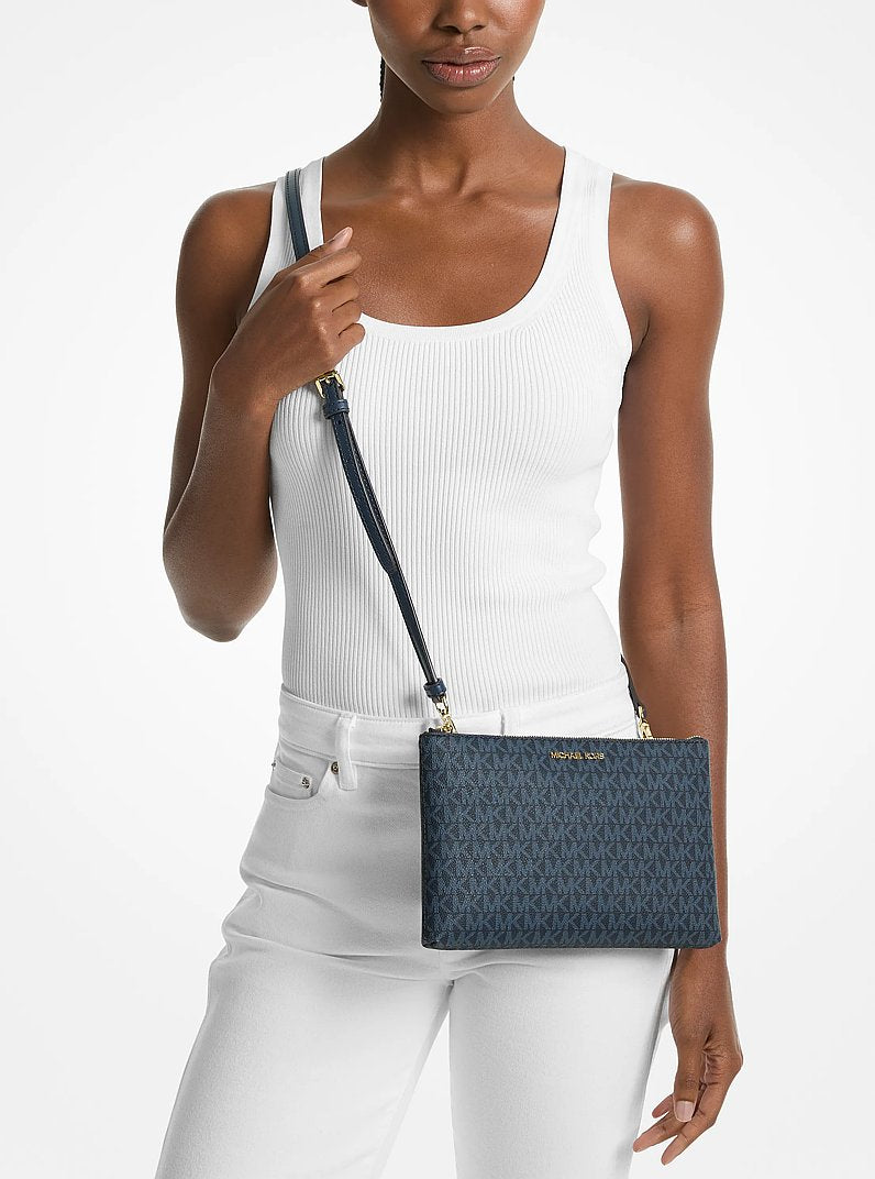 Charlotte Large Saffiano Leather 3-in-1 Tote Bag (NAVY)