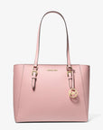 Charlotte Large Saffiano Leather 3-in-1 Tote Bag (POWDER BLUSH)