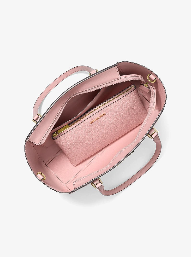 Charlotte Large Saffiano Leather 3-in-1 Tote Bag (POWDER BLUSH)