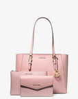 Charlotte Large Saffiano Leather 3-in-1 Tote Bag (POWDER BLUSH)