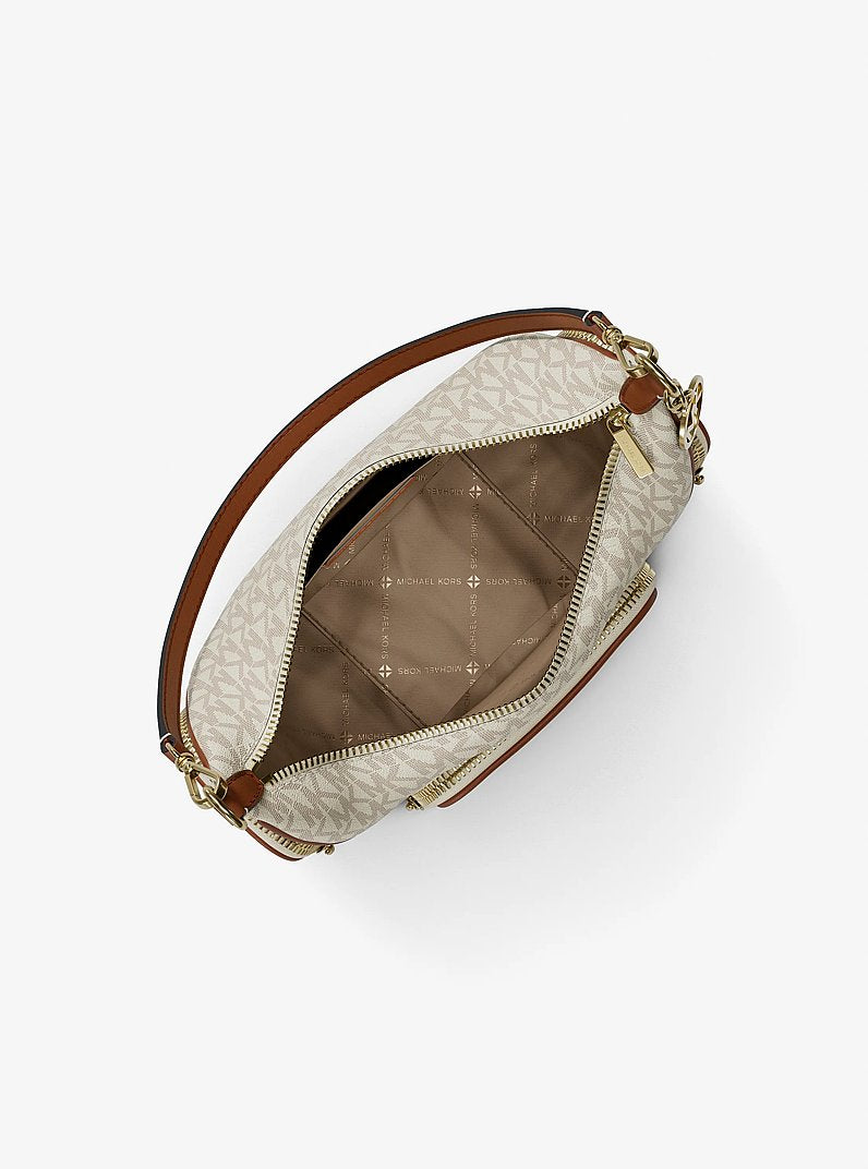 Merritt Small Signature Logo Convertible Shoulder Bag (VANILLA)