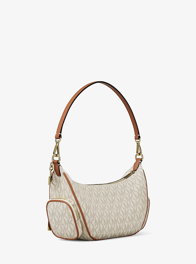 Merritt Small Signature Logo Convertible Shoulder Bag (VANILLA)