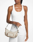 Merritt Small Signature Logo Convertible Shoulder Bag (VANILLA)
