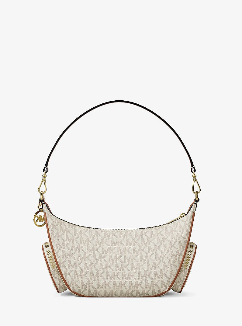 Merritt Small Signature Logo Convertible Shoulder Bag (VANILLA)