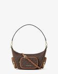 Merritt Small Signature Logo Convertible Shoulder Bag (BROWN)