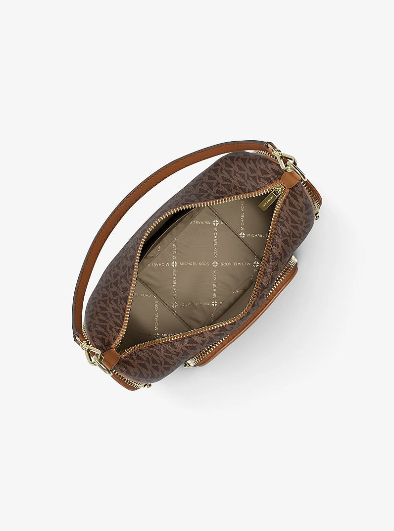 Merritt Small Signature Logo Convertible Shoulder Bag (BROWN)