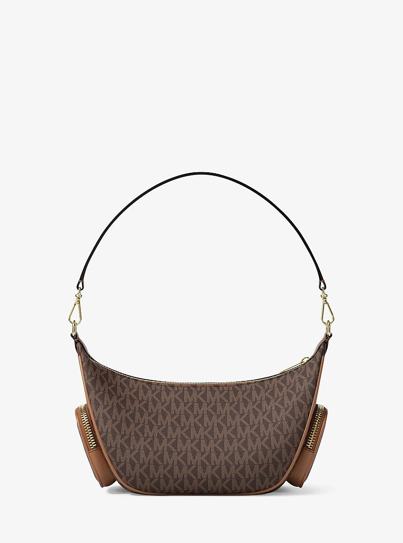 Merritt Small Signature Logo Convertible Shoulder Bag (BROWN)